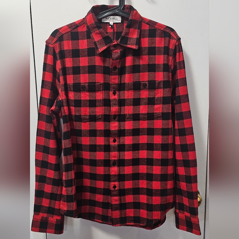 Alex Mill Workshirt In Buffalo Plaid Flannel Red Black Mens Size Small $155